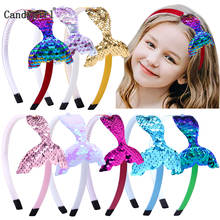 Sequins Mermaid Reversible Headbands For Girls Rainbow Imitation Pearls Hair Bands Party Supplies Hair Accessories 2024 - buy cheap