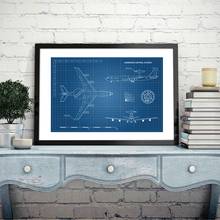 Military Aircraft Outline Blueprint Posters and Prints Wall Picture Aviation Artwork Gift Idea Canvas Painting Home Art Decor 2024 - buy cheap