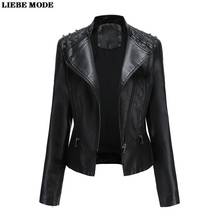 Womens Leather Jackets and Coats Women Slim Fit Motorcycle Biker Rivet Zipper Pu Leather Coat 2021 Casual Jacket Female Autumn 2024 - buy cheap