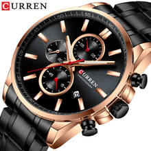 New CURREN Top Brand Luxury Men's Watches Auto Date Clock Male Sports Steel Watch Men Quartz Wristwatch Relogio Masculino 2024 - buy cheap