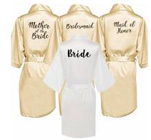 champagne gold robe bride satin kimono robe women wedding sister of the bride printing bridesmaid bridal party robes 2024 - buy cheap