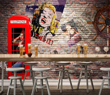 Papel tapiz de murales personalizados 3D, Mural Retro nostálgico de moda, belleza para sala de estar, pared de fondo de Bar, decoración 2024 - compra barato