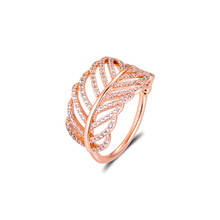 Женское кольцо с перьями FANDOLA, кольцо из стерлингового серебра 925 пробы цвета розового золота, Ювелирное Украшение, оптовая продажа 2024 - купить недорого