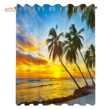 Ocean Curtains Fairy Sunset Over Sea The Palms on The Beach at a Caribbean Island in Barbados Living Room Bedroom Window Drapes 2024 - buy cheap