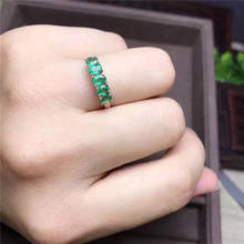 Кольцо с натуральным изумрудом цельное 925 пробы Серебряное Изумрудное кольцо круглое натуральное Изумрудное кольцо с камнями кольцо с простым дизайном 2024 - купить недорого