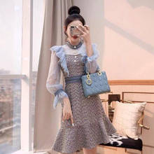 2020 New Fashion Autumn Luxury Design Women Chic Long Sleeve Vestido Da Festa Tweed Plaid Mini Runway Dresses 2024 - buy cheap