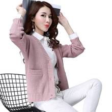 Women Cardigan 2020 Spring Single Button Long Sleeve Knitted Coat Fashion Korean Woman Sweaters Solid Female Tops Pink Black 2024 - buy cheap