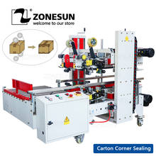 Zonesun seladora de canto da caixa automática fita adesivo quatro lados borda da caixa de vedação cintar máquina embalagem 2024 - compre barato