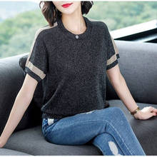 Women Spring Autumn Style Pullover Sweater Lady Casual V-Neck Short Sleeve Loose Knitted Pullover Tops Sweater ZZ0245 2024 - buy cheap