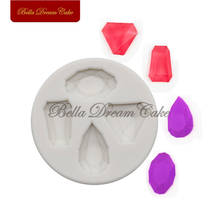 Mini molde de silicona con gemas de diamante, herramientas de decoración de pasteles hechas a mano, Fondant, jabón, Sugarcraft, accesorios de cocina para hornear 2024 - compra barato