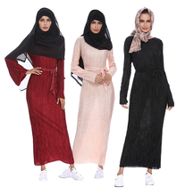 2021 Muslim New Pleated Dress Popular Arab Middle East Turkey Fashion Robe Dress Islamic Girl Summer Light and Breathable 2024 - buy cheap