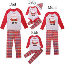 Рождественские Семейные одинаковые наряды, пижамы для взрослых и детей с Санта-Клаусом, комплекты одежды из топа с длинным рукавом и брюк, комплект из 2 предметов 2024 - купить недорого