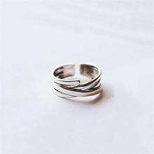 Nuevos anillos de apertura SR492 estilo coreano Irregular Retro tailandés plata multicapa Plata de Ley 925 2024 - compra barato