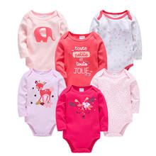 2021 Spring Girls Baby Bodysuit 3 6 Pcs/lot Newborn Long Sleeve Costume Cotton Autumn Body Bebe Cute Sika Deer Clothing 2024 - buy cheap