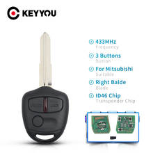 KEYYOU-mando a distancia para coche, llave de 433MHz, 2/3 botones, Chip ID46 para MITSUBISHI Outlander, Pajero, Triton, ASX, Lancer, Shogun, MIT8, hoja MIT11 2024 - compra barato