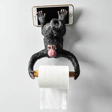 Toalha de banho de macaco de resina, rhododendron para banheiro europeu, rolo de papel higiênico, sutiã de fita, decoração de bandeja de bombeiros 2024 - compre barato