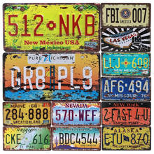 Us Arizona Las Vegas Oregon Car Metal Decorative License Plate Vintage Home Decor Tin Sign Bar Pub Garage Wall Poster Plaque 2024 - buy cheap