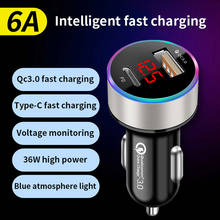 36W PD USB Car Charger Quick Charge 6A QC3.0 Fast Charger with LED Display For iPhone 12 Phone Tablet Vehicle Charging Adapter 2024 - buy cheap