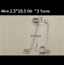 2 pair 2.5mm wire diameter torsion spring 19.5mm OD torque with hook spring steel nickel plated 3 turns 95mm length 2024 - buy cheap