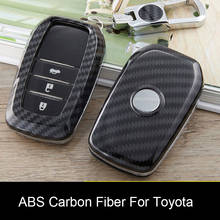 Funda de fibra de carbono para mando a distancia de coche, carcasa de botón 2/3 para Toyota Auris, Corolla, Avensis, Verso, Yaris, Aygo, Scion, TC, IM 2015, 2016 2024 - compra barato