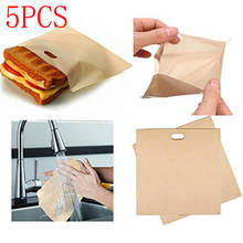 5pcs/Set Toaster Bags for Grilled Cheese Sandwiches Baking Pastry Tools Reusable Non-stick Baked Toast Bread Bags 2024 - buy cheap