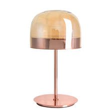 Lámpara de mesita de noche de cristal, luminaria moderna de hierro, rosa, oro, para dormitorio de noche, sala de estar, decoración del hogar 2024 - compra barato