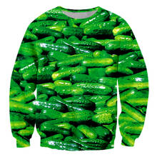 Harajuku Mens Hoodies And Sweatshirts 3D Printed Pickles Cucumber Graphic Streetwear Long Sleeve Shirt Tops Sudaderas Hombre 2024 - buy cheap