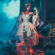 Anime! identidade v madame festa de sangue vermelho marie jogo palácio vestido elegante uniforme cosplay traje de halloween terno e peruca sapatos 2024 - compre barato