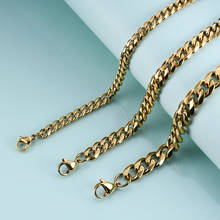 Men's 3-11mm Stainless Steel Cuban Link Chain Necklaces for Male Jewelry Solid Gold Black Color Gifts Curb Chain Wholesale 2024 - buy cheap