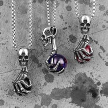 Skull Claw Beads Gothic Punk Men Necklaces Pendants Chain for Boyfriend Male Stainless Steel Jewelry Creativity Gift Wholesale 2024 - buy cheap