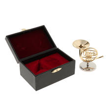 Exquisite Brass Horn Model Miniature French Horn Stable Base Mini Instrument 2024 - buy cheap