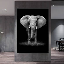 Ретро, африканский слон, Детский слон, вход с животными, печатный плакат, черно-белый холст, искусство, Настенная декоративная картина, домашний декор 2024 - купить недорого