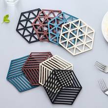 Place Mat Household Hexagon Heat-insulated Non-slip Silicone Table Mat Placemat Coaster Nordic Kitchen Accessories Tools 2024 - buy cheap