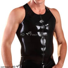 Chaleco de látex con cremallera en la parte delantera, Sexy, sin mangas, con forma de tanque en la espalda, camiseta de goma, ropa, YF-0099 2024 - compra barato