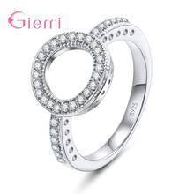 Fashion Women Engagement Round Design Finger Rings 925 Sterling Silver Metal Knuckle Rings Rhinestone Gift Jewelry 2024 - buy cheap