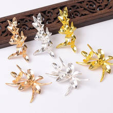10 PCS Metal Alloy Accessories Gold Silver Plated Flowers Branch DIY Handmade Accessories For Jewelry Making 2024 - buy cheap