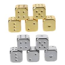 5 pces 13mm metal dice ouro/prata sólida pesada barra de dados noite clube festa bebendo jogo dados 2024 - compre barato