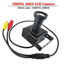 Câmera sony ccd 35mm com lente de comprimento focal, mini câmera de segurança cctv tvl com adaptador rca 2024 - compre barato