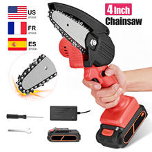 EU US UK Stock 4 inch Cordless Electric Chainsaw 5M/s Pruning Shears Chain Saw Tree Branch Wood Cutting Tools 2024 - buy cheap