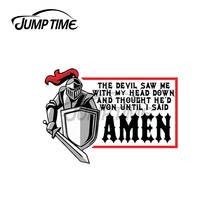 JumpTime 13 x 5.3cm For The Devil Saw Me With My Head Down Christian Funny Waterproof Decoration Car Stickers VAN Windows Decal 2024 - buy cheap