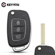 KEYYOU-llave de coche plegable con control remoto, carcasa de 3 botones para Hyundai Solaris IX35 IX45 ELANTRA Santa Fe HB20 Verna, 10x 2024 - compra barato