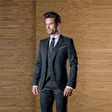 Charcoal Peak-traje de solapa para hombre, traje de 3 piezas ajustado, esmoquin para novio, Blazer DE BODA (chaqueta + Pantalones + chaleco) 2024 - compra barato