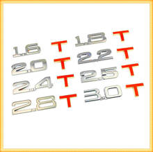 Car 3D Metal displacement 1.6T 1.8T 2.0T 2.8T Logo Sticker Decals for Ford Taurus Mondeo Galaxy Falcon Everest S-MAX Escort 2024 - buy cheap