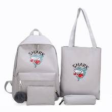 Wysfor-Conjunto de 4 unids/set de mochila de nailon para mujer, bolso de hombro informal resistente al agua, mochila escolar para adolescentes 2024 - compra barato
