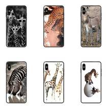 Чехол для телефона с рисунком три жирафа, черный стиль, для Samsung Galaxy S20 S10e S10 S9 S8 S7 S6 S5 edge Lite Plus 2024 - купить недорого