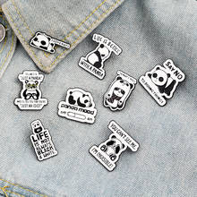 Panda Rolling Enamel Pin Custom Panda Quote Brooches Badge for Bag Lapel Pin Buckle Fun Animal Jewelry Gift for Kids Friends 2024 - buy cheap