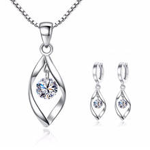 Zircon Necklace Earrings Women Jewelry Sets Fashion Body Accessories Titanium Pendant Necklace Set Woman Ears precjoza 2020 2024 - buy cheap