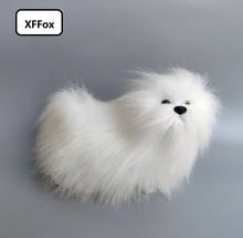 cute real life white dog model plastic&furs simulation dog doll gift about 23x10x18cm xf2354 2024 - buy cheap