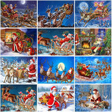 Santa Claus DIY 5D Diamond Painting Full Round Square Drill Christmas Diamond Embroidery Cross Stitch Christmas Gift Home Decor 2024 - compra barato