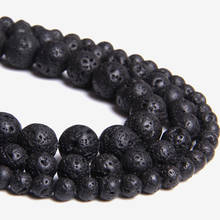 Natural Black Volcanic Lava Beads Lava Stone Beads Round Volcanic-Stone bead For Jewelry 4/6/8/10/12 mm DIY Bracelet necklace 2024 - buy cheap